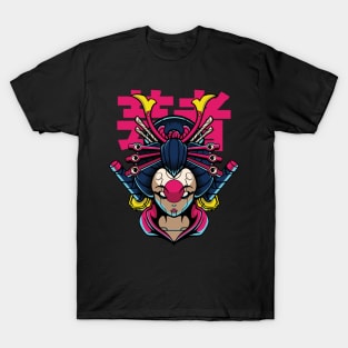 Japanese Geisha Warrior with samurai T-Shirt